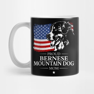 Proud Bernese Mountain Dog Mom American Flag patriotic dog Mug